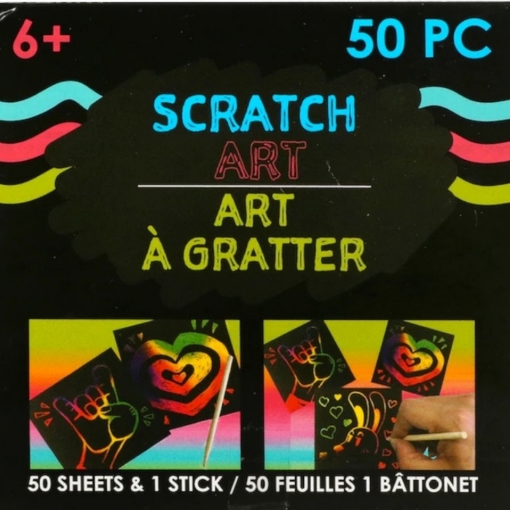 Colorful 🌈Rainbow🌈 Scratch Art Kits, 51-pc